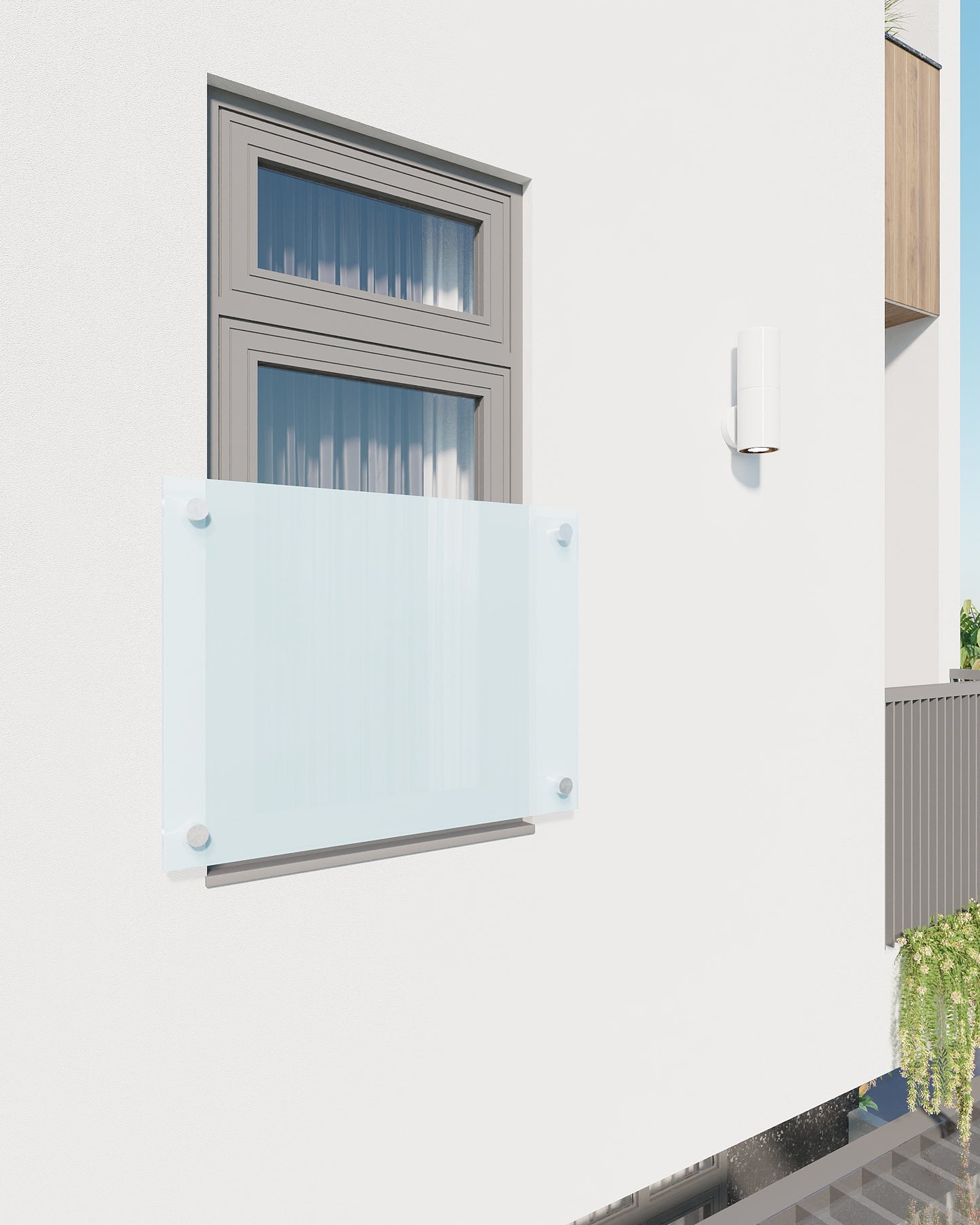 Französischer Balkon Milchglas – Sichtschutz & Absturzsicherung