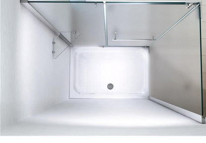 Draufsicht Duschkabine Kazumi mit Stabilisatoren und Wandprofilen