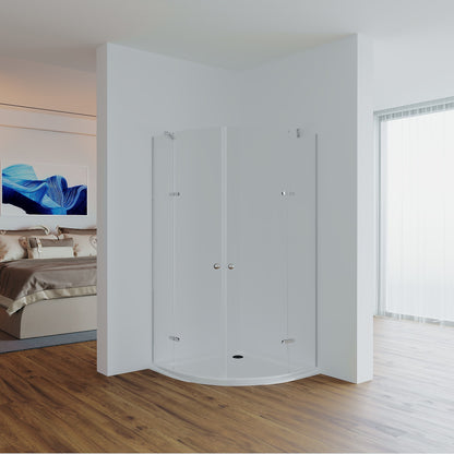 Viertelkreis-Duschkabine Miyu 90x90 cm aus 6mm Klarglas