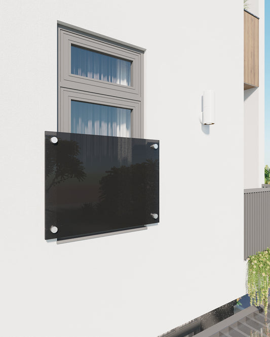 Französischer Balkon Grauglas – Design-Absturzsicherung getönt
