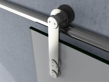Glastür Schiebetür mit 4 Querstreifen - Edles Matt-Design - 8mm ESG Sicherheitsglas