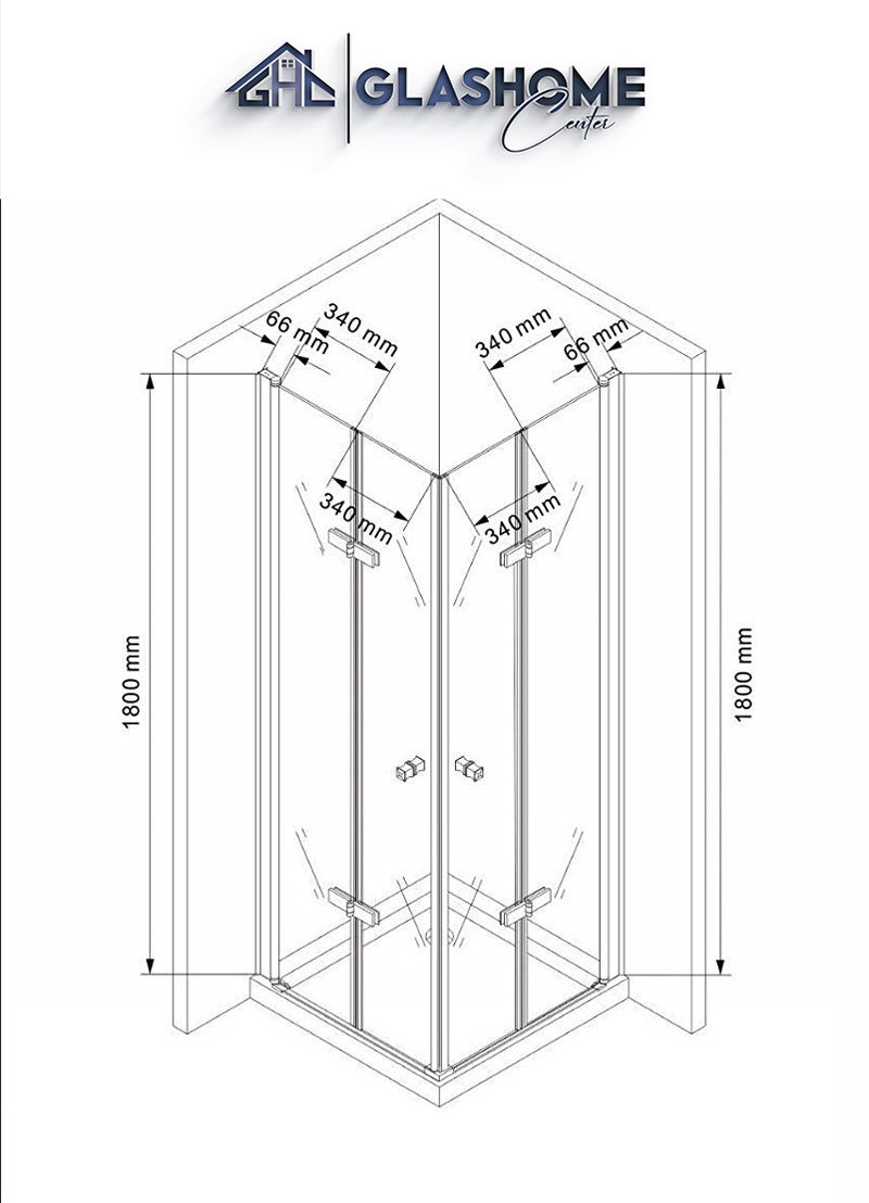 Technische Skizze 80 x 80 x 180 cm