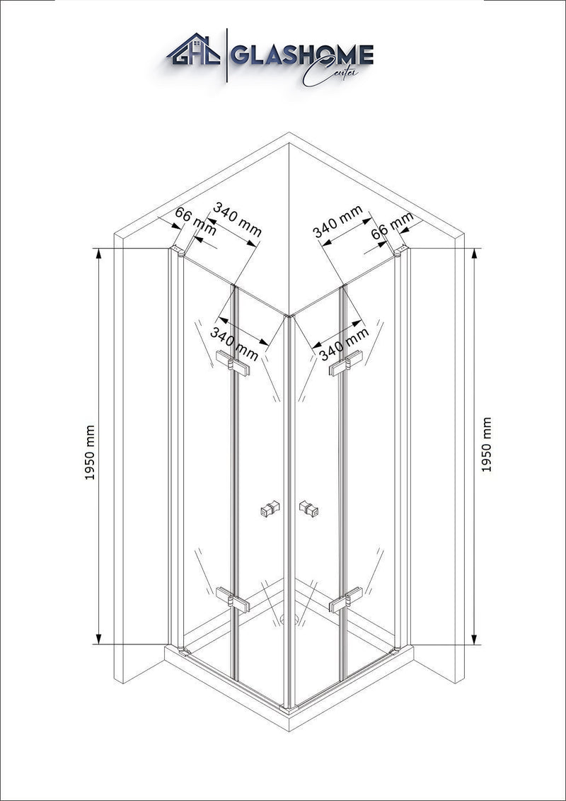 Technische Skizze 80 x 80 x 195 cm