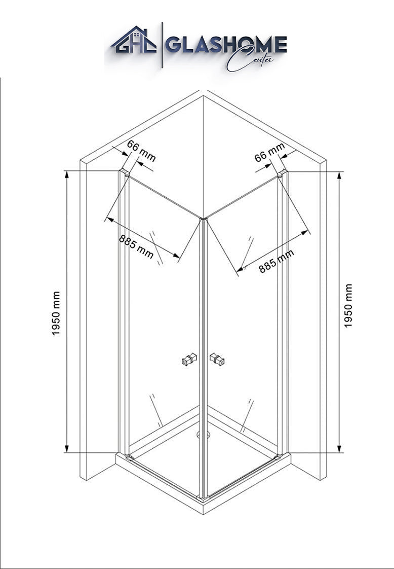 Technische Skizze 100 x 100 x 195 cm