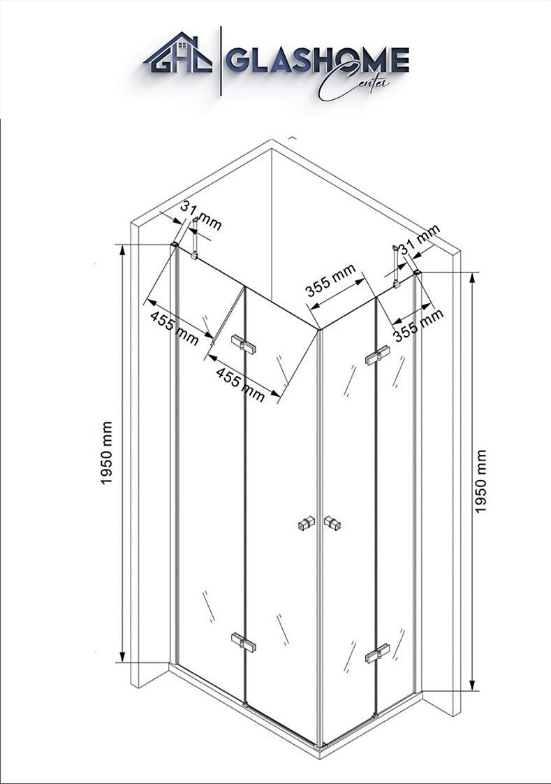 Technische Skizze 100 x 80 x 195 cm