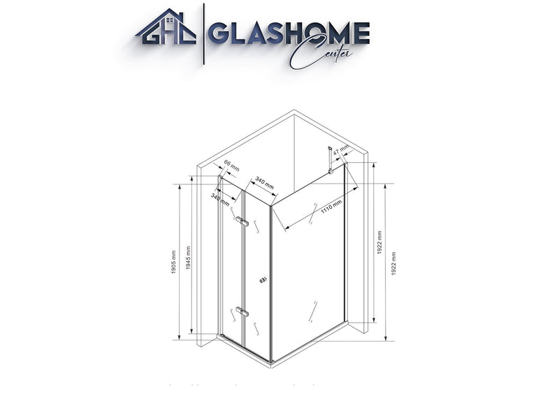 Technische Skizze 120 x 80 x 195 cm