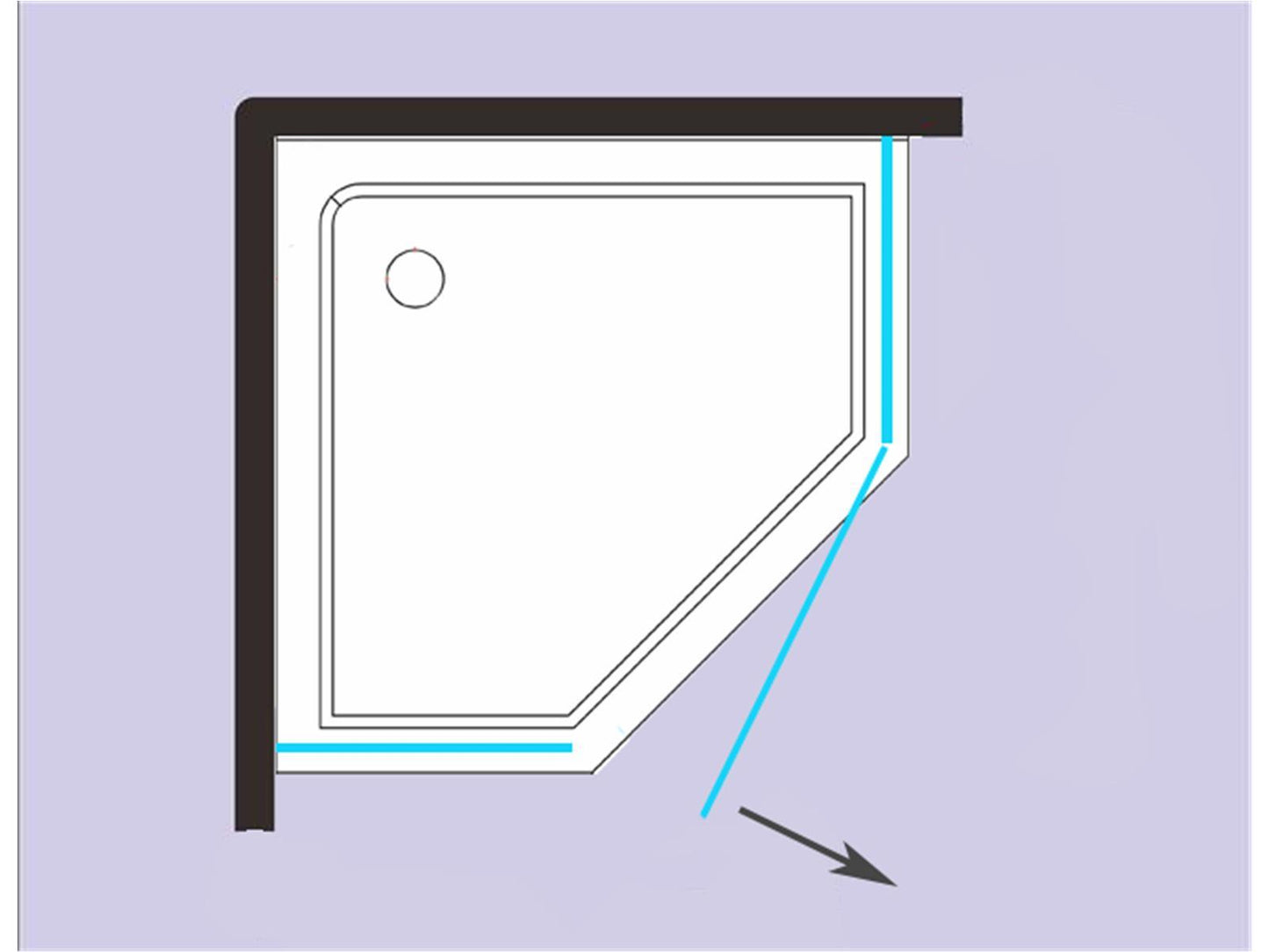 Technische Maße und Öffnungswinkel Modell Cho