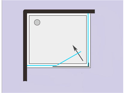 Funktionsskizze: Platzsparende Türöffnung nach innen