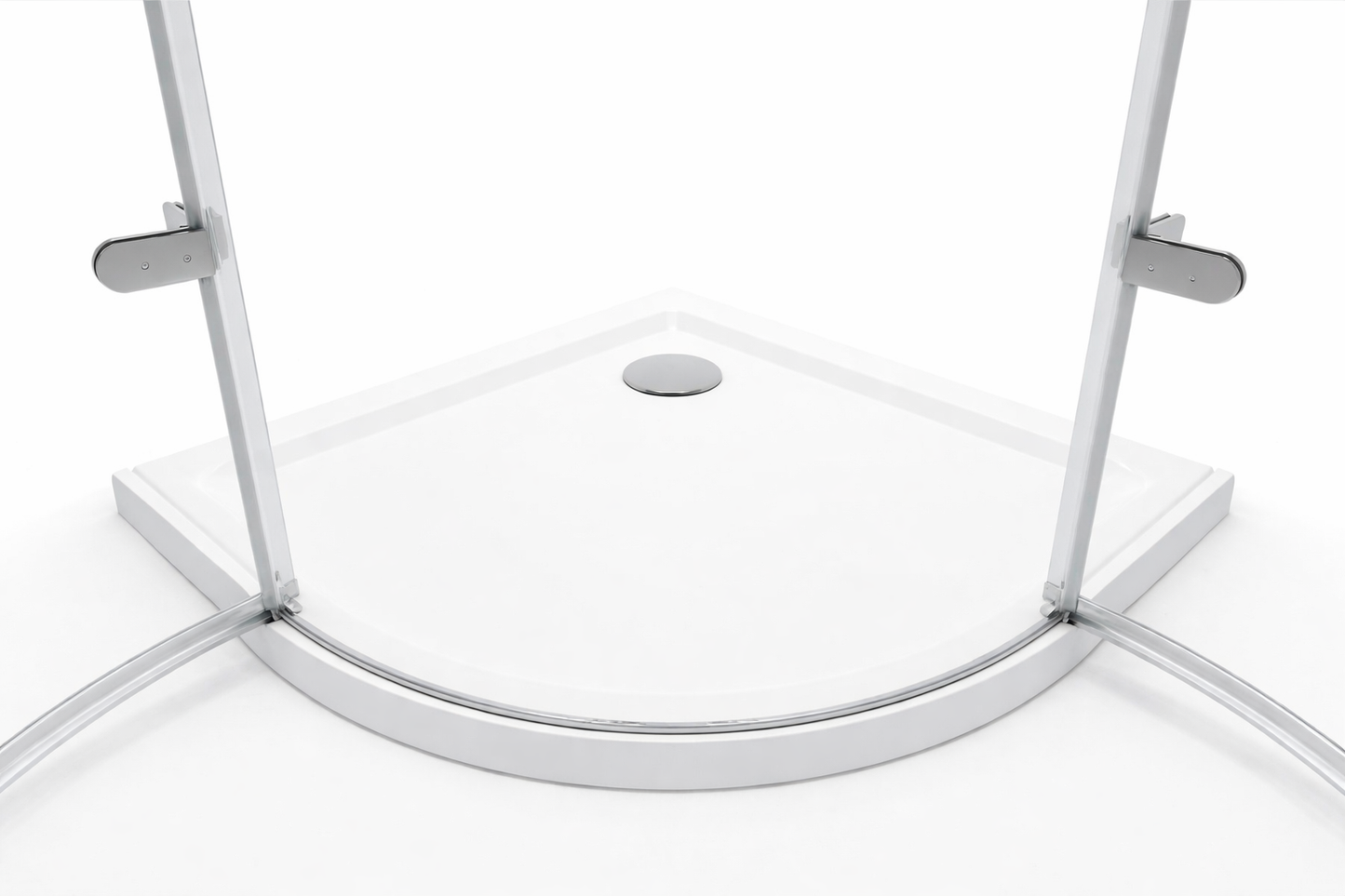 Geöffnete Runddusche Miyu (90x90) mit komfortablem Einstieg