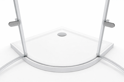 Geöffnete Runddusche Miyu (90x90) mit komfortablem Einstieg