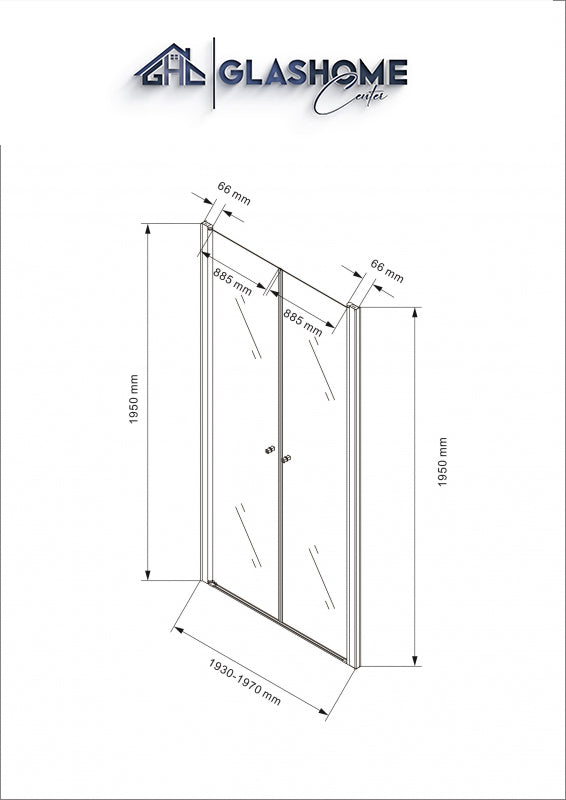 Technische Skizze 195 x 195 cm