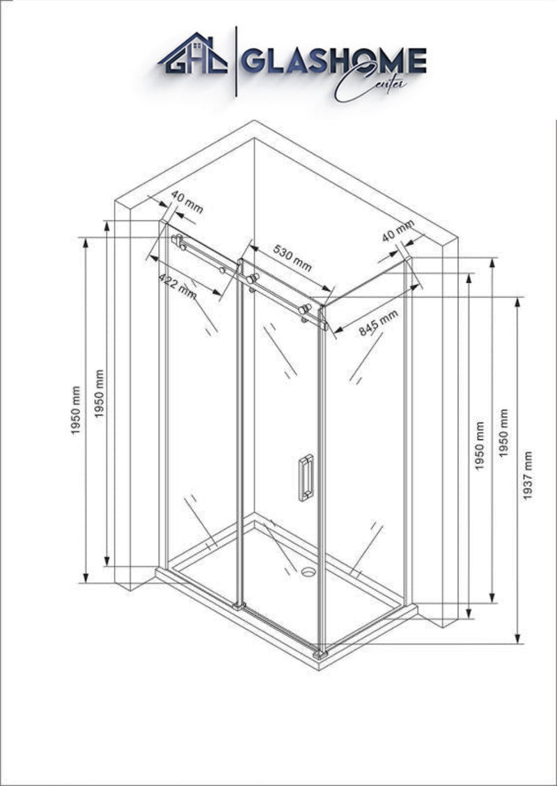 Technische Skizze 100 x 90 x 195 cm