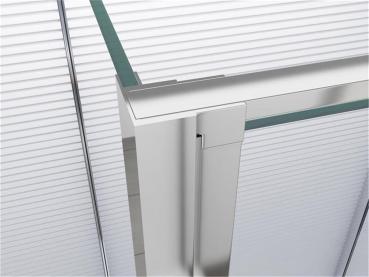 Massive verchromte Scharniere und Beschläge oben Duschkabine Amaya