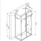 GlasHomeCenter - Cabina de ducha en forma de U "Asuka" (100x75x180cm) - 8mm - cabina de ducha de esquina - mampara de ducha - sin plato de ducha