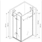 technische Skizze der Duschkabine Shiori mit den Maßen 100x80x195cm