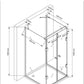 GlasHomeCenter - U-Duschkabine "Asuka" (100x100x195cm) - 8mm - Eckduschkabine - Duschabtrennung - ohne Duschtasse