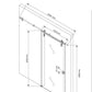 GlasHomeCenter - Glass door - 2050x1025mm - 8mm ESG glass - satinised on one side