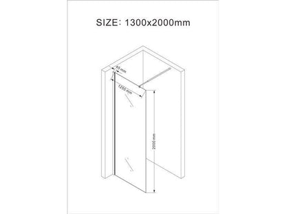 GlasHomeCenter Duschwand Duschtrennwand 130x200cm 10mm ESG