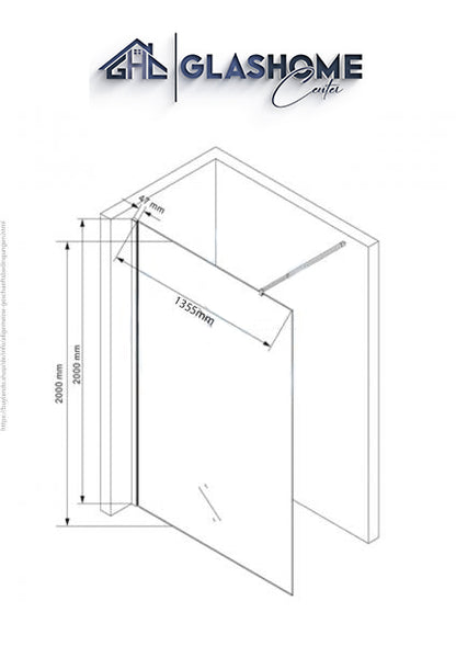 Walk in Dusche Duschtrennwand Graphit schwarz 10mm ESG (140x200cm)