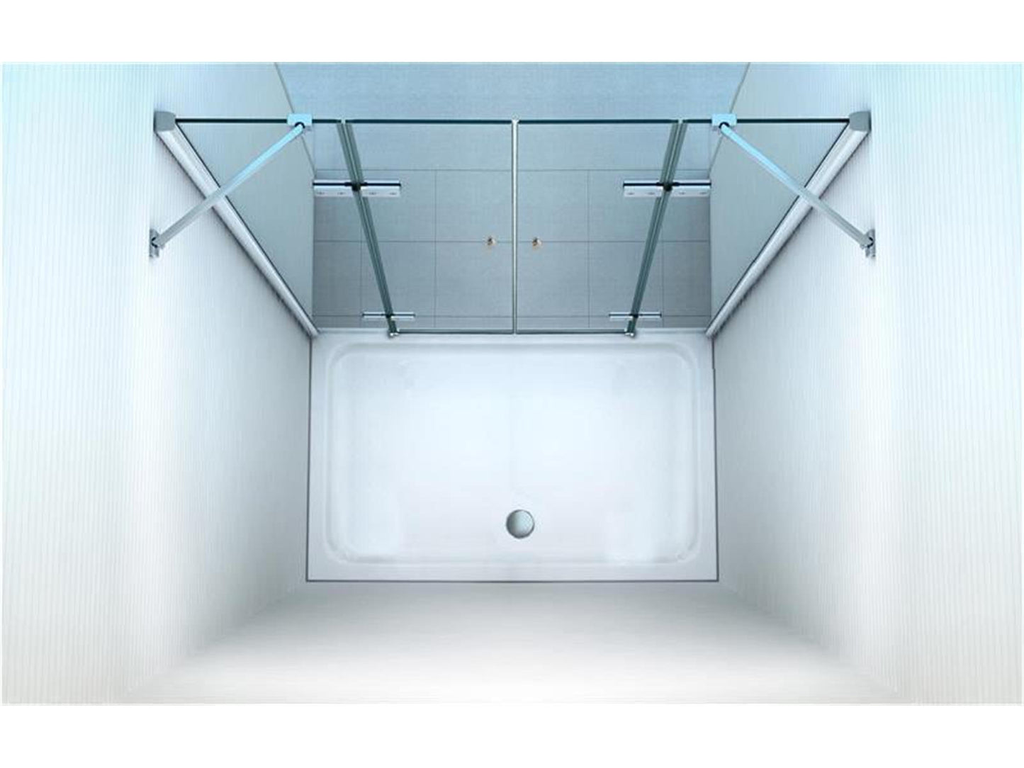 GlasHomeCenter - Cabina a nicchia Utah (160 x 180 cm) - Vetro di sicurezza temperato 8mm - senza piatto doccia