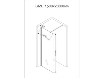 GlasHomeCenter Duschwand Duschtrennwand 140x200cm 10mm ESG