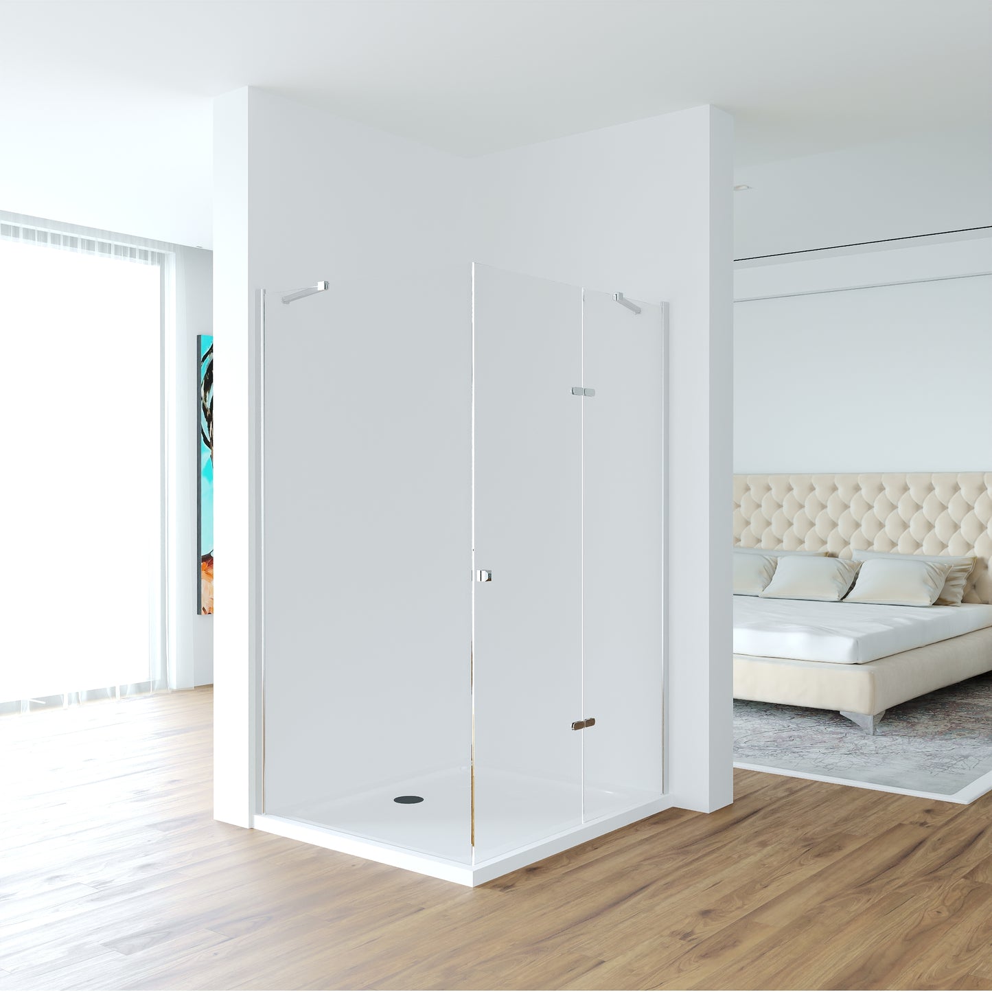 GlasHomeCenter - shower cabin "Airin" (120x90x195cm) - 8mm - corner shower cabin - shower partition - without shower tray