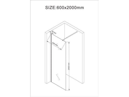 GlasHomeCenter Duschwand Duschtrennwand 60x200cm 10mm ESG