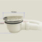 GlasHomeCenter Ablaufgarnitur beziehungsweise Ablaufloch aus Siphon 90mm Maße technische Skizze
