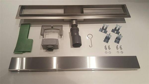 GlasHomeCenter - canaletta per doccia liscia in acciaio inox - canaletta di scolo - 80cm