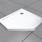 GlasHomeCenter - plato de ducha plano de 5 esquinas - 100x100x5cm - blanco