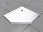 GlasHomeCenter - plato de ducha plano de 5 esquinas - 100x100x5cm - blanco