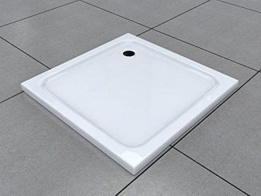 GlasHomeCenter - flat square shower tray - 80x80x5cm - white