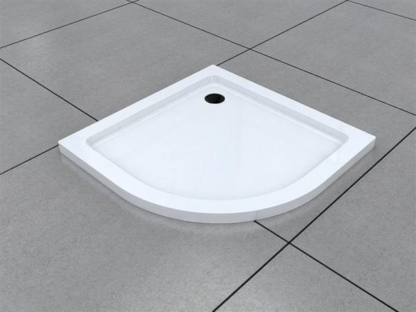 GlasHomeCenter - Piatto doccia a quadrante con raggio 55 - 100x100x5cm - bianco