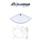 GlasHomeCenter - Quadrant shower tray with radius 55 - 90x90x5cm - white