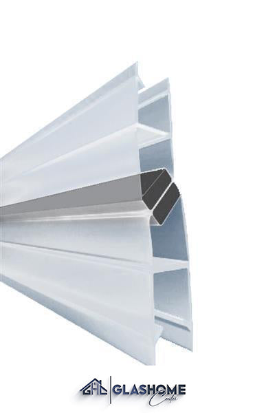 GlasHomeCenter - Junta magnética Beta para cabinas de ducha - 8 mm de espesor de vidrio - 180°/90° - 175 cm