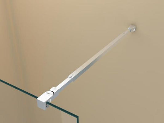 GlasHomeCenter - barra estabilizadora plateada - Fix - 70-120cm - para Duchwand y cabina de ducha - para espesores de vidrio de hasta 10 mm - montaje en pared y vidrio