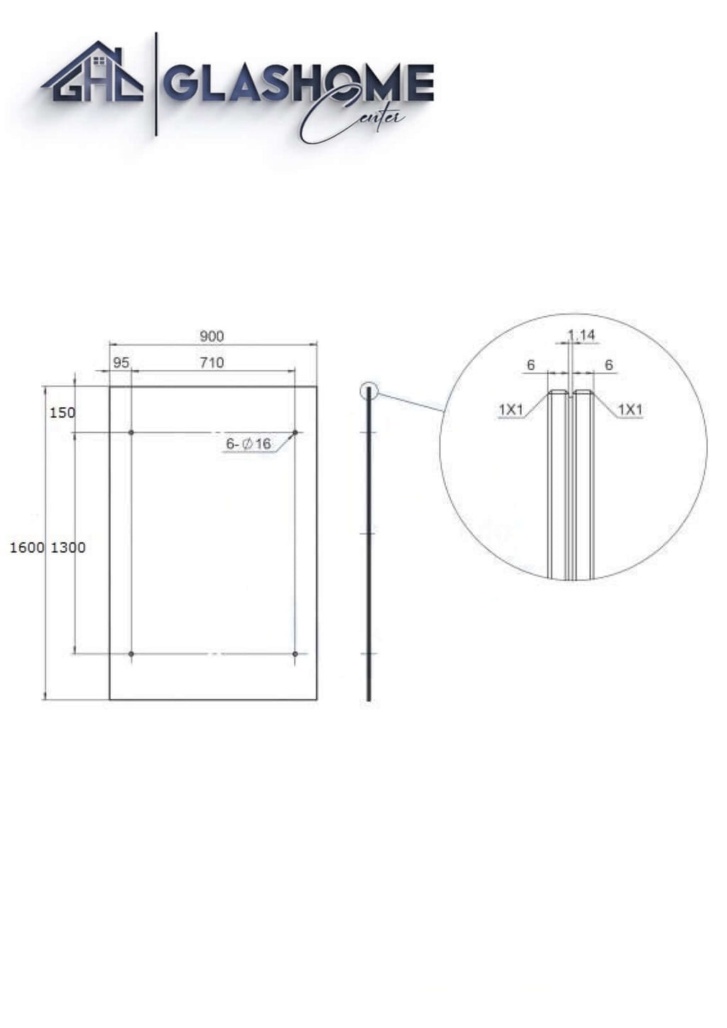GlasHomeCenter - glass canopy - Clear glass - 160x90cm - 13.1mm VSG - incl. 2 Edelstahlhalterungen Variant "Stockholm"