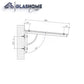 GlasHomeCenter - Glasvordach - Klarglas - 190x90cm - 13.1mm VSG - inkl. 2 Edelstahlhalterungen Variante "Athen"