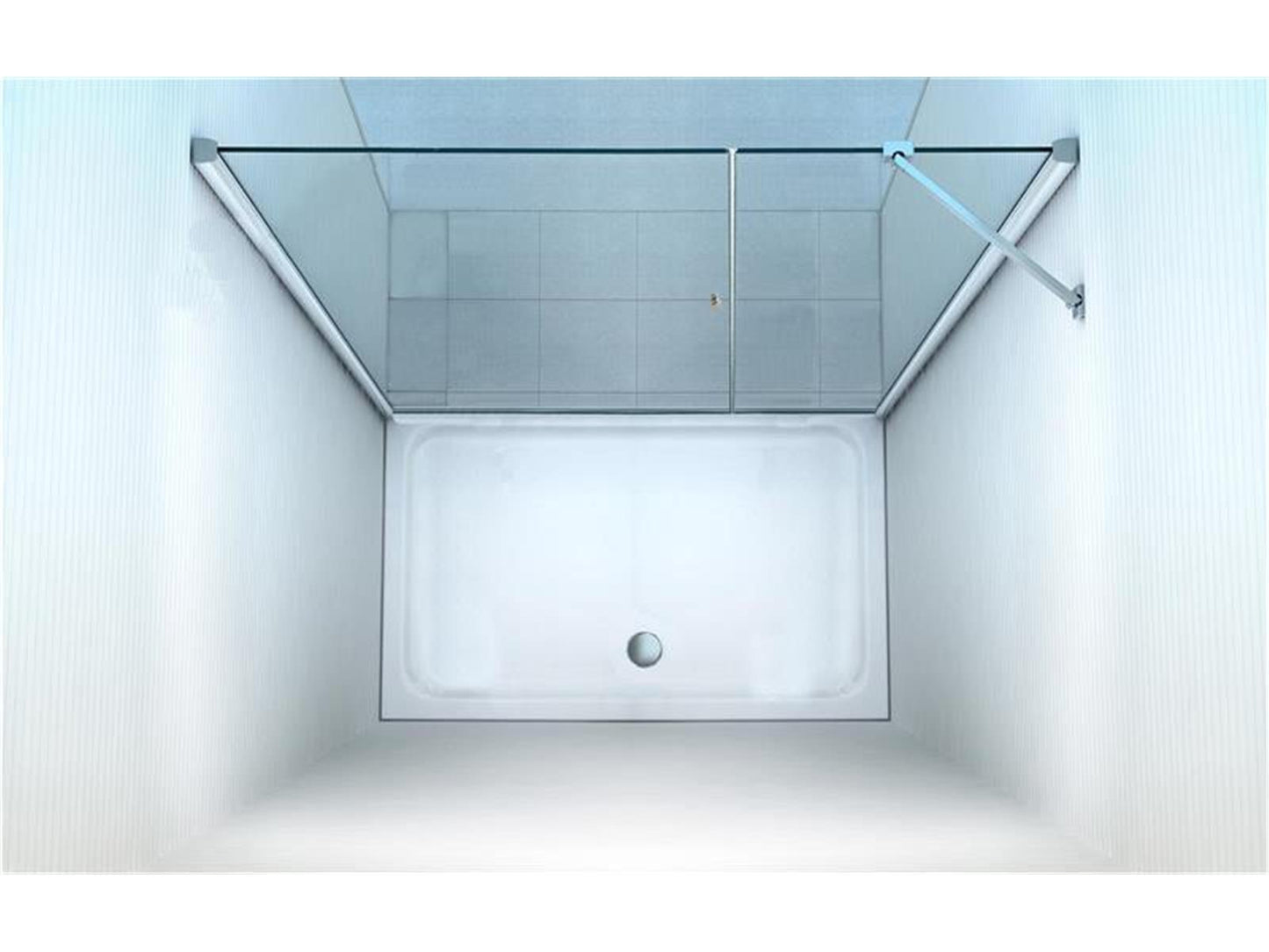 GlasHomeCenter - cabina nicho Florida (155 x 195 cm) - vidrio de seguridad templado de 8 mm - sin plato de ducha
