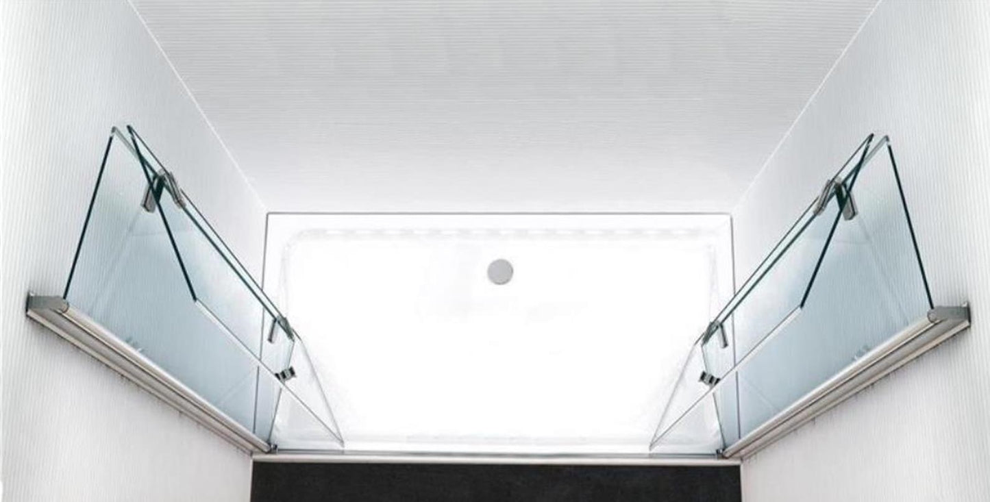 GlasHomeCenter - niche cabine Ohio (155 x 180 cm) - verre de sécurité trempé 8 mm - sans receveur de douche