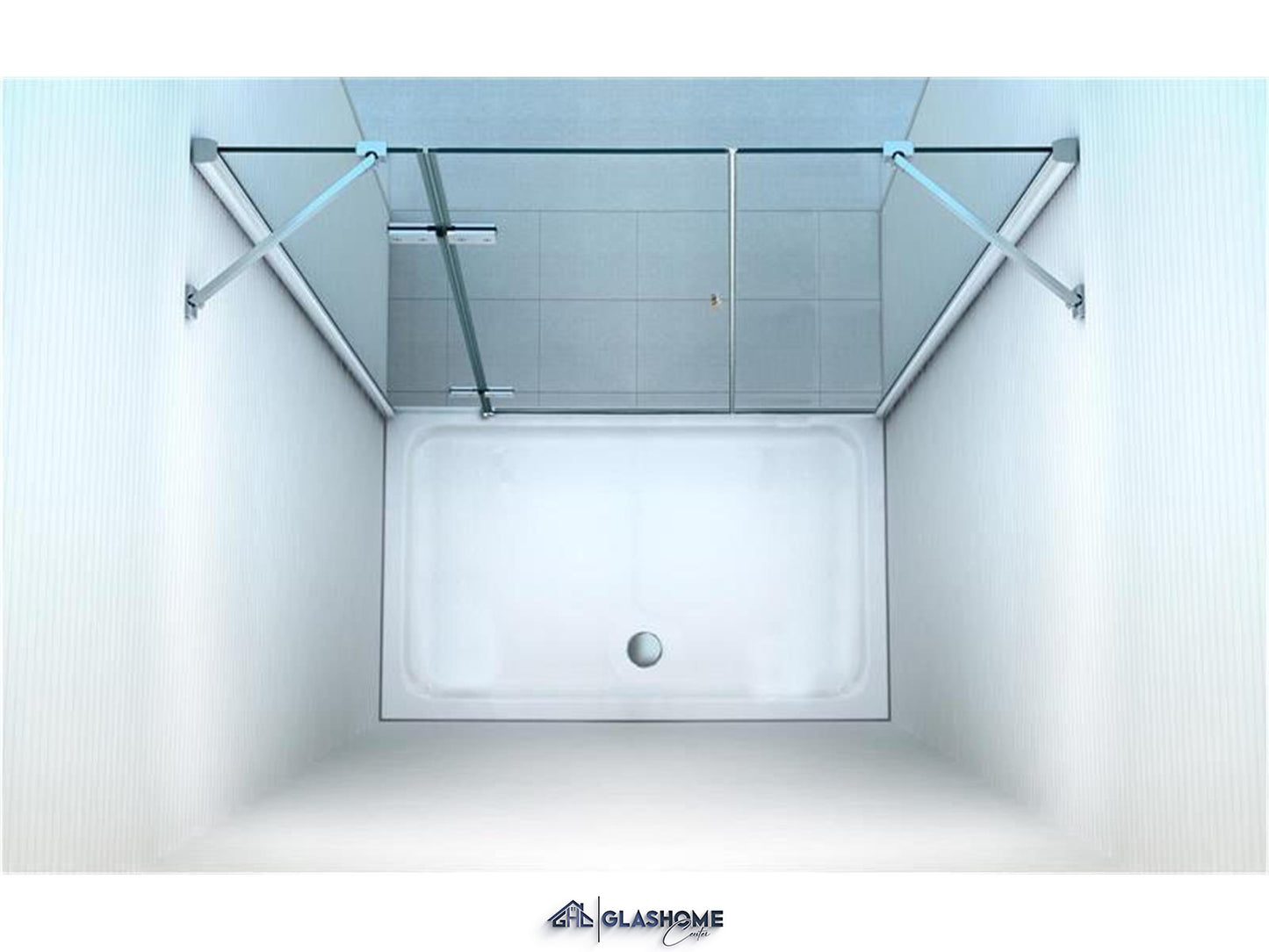 GlasHomeCenter - niche cabin New York (160 x 195 cm) - 8mm toughened safety glass - without shower tray