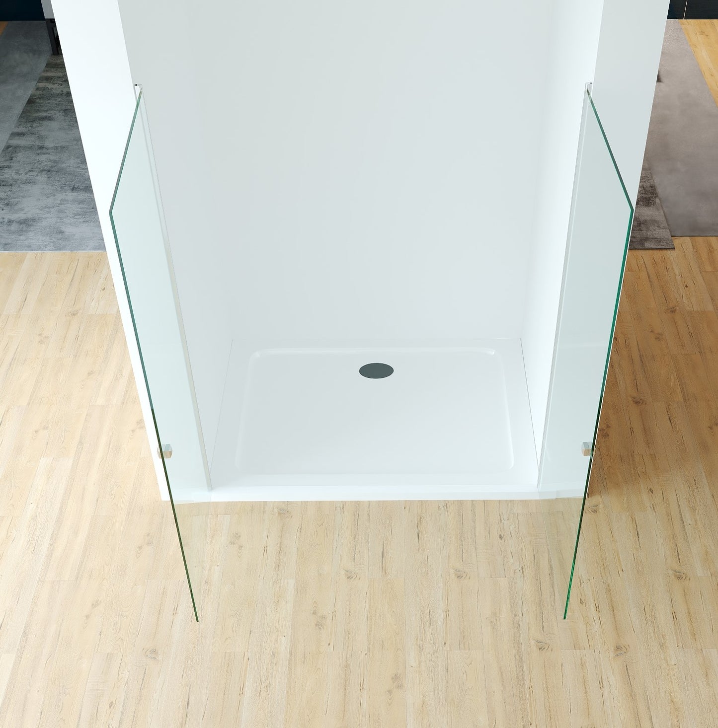 GlasHomeCenter - niche cabin Texas (185 x 195 cm) - 8mm toughened safety glass - without shower tray