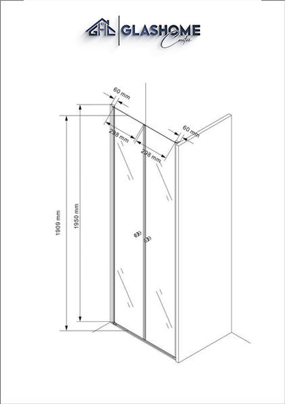 GlasHomeCenter - Nicho cabina California (75 x 195 cm) - 6mm ESG - sin plato de ducha