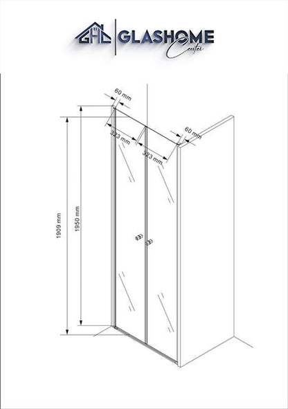 GlasHomeCenter - Duschtür Kalifornien (80 x 195 cm) - 6mm ESG - ohne Duschtasse