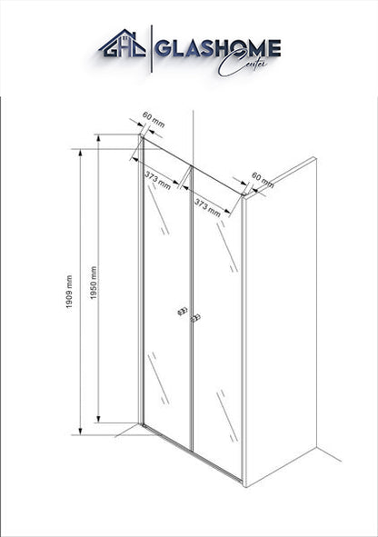 GlasHomeCenter - Duschtür Kalifornien (90 x 195 cm) - 6mm ESG - ohne Duschtasse