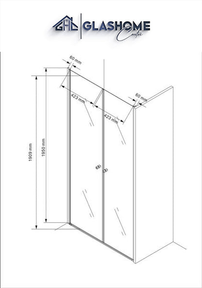 GlasHomeCenter - Duschtür Kalifornien (100 x 195 cm) - 6mm ESG - ohne Duschtasse