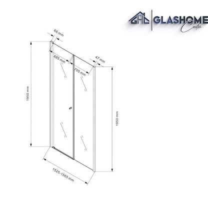 GlasHomeCenter - Duschtür Florida (155 x 195 cm) - 8mm ESG - ohne Duschtasse