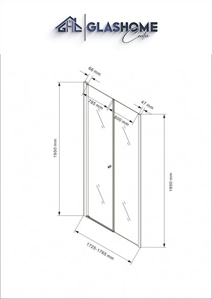 GlasHomeCenter - Duschtür Florida (175 x 195 cm) - 8mm ESG - ohne Duschtasse