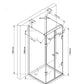 GlasHomeCenter - Box doccia a U "Asuka" (80x80x180cm) - 8mm - box doccia ad angolo - parete doccia - senza piatto doccia