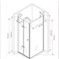 technische Skizze der Duschkabine Shiori mit den Maßen 100x90x195cm